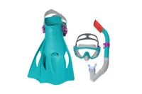 Zestaw Do Nurkowania Maska, Rurka, Płetwy Niebieski Bestway 25020