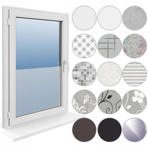 FOLIA OKIENNA STATYCZNA 60x150 MLECZNA KWIATY PASY WZORY OKLEINA na Arena.pl