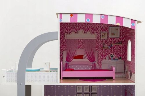 DREWNIANY DOMEK DLA LALEK WILLA MEBELKI W ZESTAWIE na Arena.pl