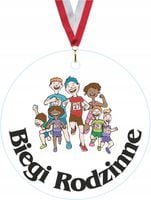 MEDAL Z PLEXI 5 cm nadruk UV bieg rodzinny pamiątka kolorowe wzory