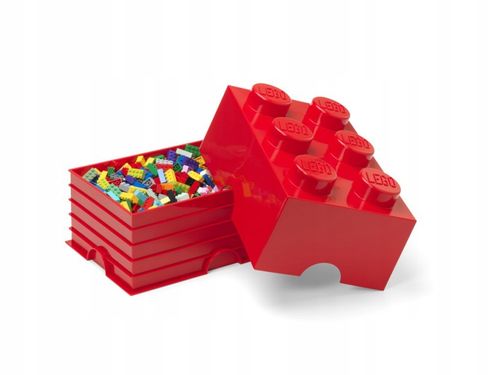 Pojemnik klocek LEGO Brick 6 Czerwony na Arena.pl