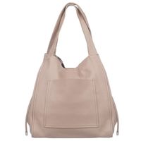 VERA PELLE torebka damska skórzana shopper z saszetką V497 j.różowa