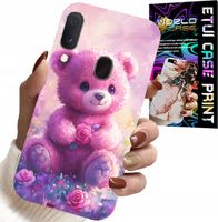 ETUI DO SAMSUNG GALAXY A20E - SŁODKI MIŚ NA RÓŻOWYM TLE, CASE + SZKŁO