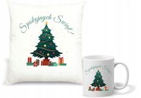 Zestaw PODUSZKA i KUBEK z nadrukiem ŚWIĄTECZNY PREZENT + TWÓJ TEKST