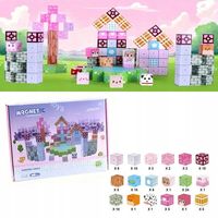 KLOCKI MAGNETYCZNE 3D OGRÓD WRÓŻEK BUDYNKI ROŚLINY PIESKI KOTKI 110 EL.