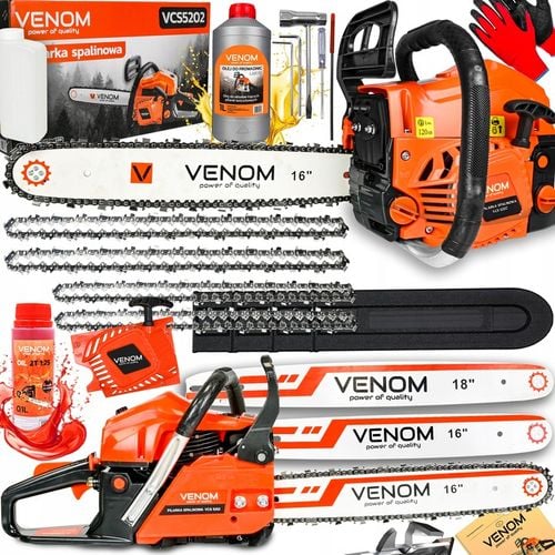 PIŁA SPALINOWA PILARKA ŁAŃCUCHOWA 5,9KM 58CC 4xŁAŃCUCH 2xPROWADNICE na Arena.pl