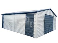 Garaż Blaszany 5x6 drzwi - okno - rynny Antracyt + Srebrny TKD117