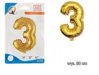 BALONY FOLIOWE CYFERKI BALON FOLIOWY CYFRA 3 80CM
