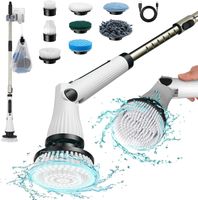 UŻYWANY Elektryczna szczotka LZ-8052, bezprzewodowa, 8 końcówek, biała