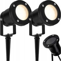 2X 2X LAMPA OGRODOWA LED REFLEKTOR WBIJANY GU10 IP65 SZCZELNA Z PRZEWODEM