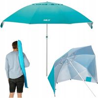 PARASOL XL duży 190cm plażowy Z OPCJĄ PARAWANU 2w1