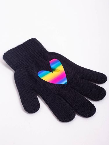 Rękawiczki dziewczęce pięciopalczaste z sercem 14 YOCLUB na Arena.pl