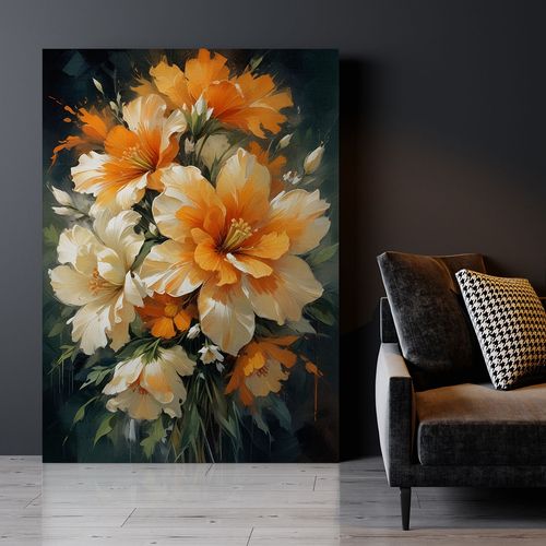 Obraz na płótnie abstrakcja kwiaty 50x70 cm na Arena.pl