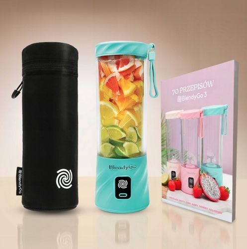 Blender bezprzewodowy BlendyGo 3 550ml USB Miętowy na Arena.pl