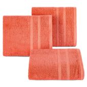 Ręcznik kąpielowy frotte z ozdobną bordiurą MILO 100X150 koralowy