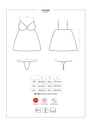 bielizna-luvae babydoll i stringi czarne xxl na Arena.pl