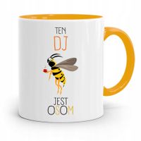 Dla Dja Muzyka Kubek Żółty Te Dj Jest Osom Prezent Z Nadrukiem Ze Zdjęciem