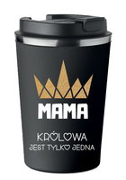 KUBEK TERMICZNY Premium czarny prezent na DZIEŃ MAMY królowa KT_542_cz