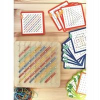 Drewniana Układanka Geoplan na Gumki 69 el. Certyfikat FSC, GRA EDUKACYJNA