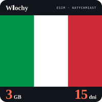 Karta eSIM Internet Włochy 3 GB na 15 dni - bez rejestracji
