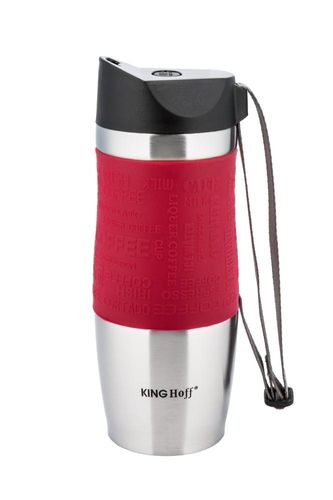 KUBEK TERMICZNY QUICK STOP 380ml KINGHOFF [KH-4176] - CZERWONY na Arena.pl