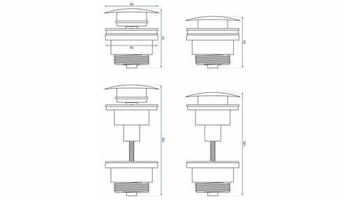 Korek Umywalkowy KLIK-KLAK Czarny Uniwersalny do Umywalki Automatyczny REA na Arena.pl