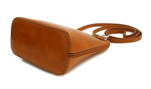 VERA PELLE torebka skórzana damska listonoszka stożek V024 c.bordowa na Arena.pl