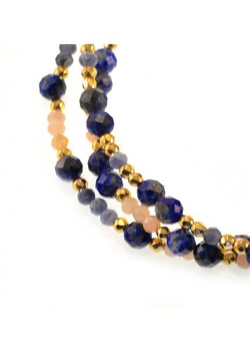 Bransoletka Lapis Kamień Słoneczny 925 na Arena.pl