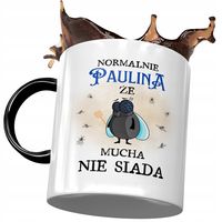 Kubek Czarny Dla Pauliny Żony Koleżanki Na Prezent Z Nadrukiem Ze Zdjęciem