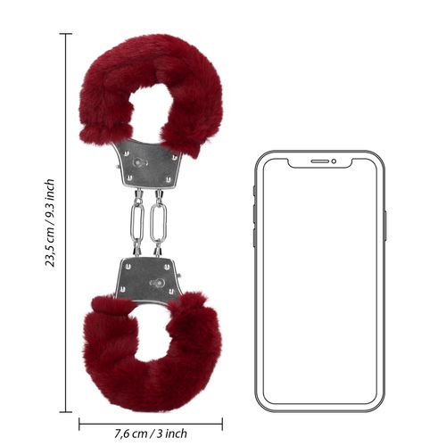 furry metal hand cuffs - red na Arena.pl