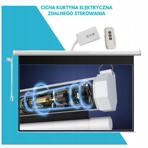 EKRAN PROJEKCYJNY ŚCIENNY RZUTNIKA ELEKTRYCZNY AUTOMATYCZNY PILOT 100 na Arena.pl