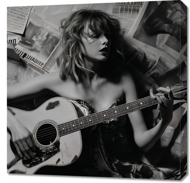 Obraz 70x70cm Młoda Gitarzystka zdjęcie 1