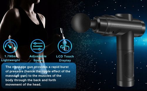 PISTOLET DO MASAŻU MASAŻER DO PLECÓW CIAŁA MASSAGE GUN 30 PRĘDKOŚCI 10 GŁOW na Arena.pl