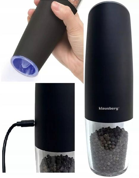 Akumulatorowy GRAWITACYJNY młynek do soli i pieprzu, Przypraw KLAUSBERG zdjęcie 1