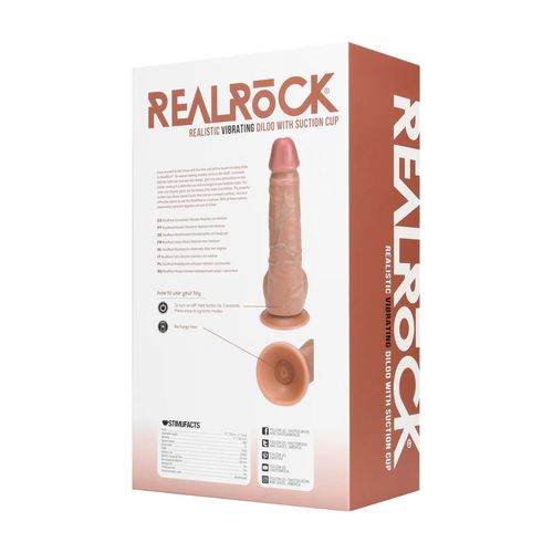Vibrating Regular Straight Cock With Balls - 23 Cm - Tan na Arena.pl