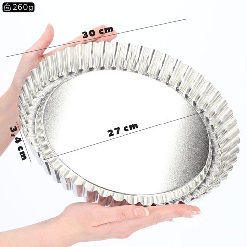 BLACHA OKRĄGŁA FORMA DO PIECZENIA TARTY CIAST 30cm na Arena.pl