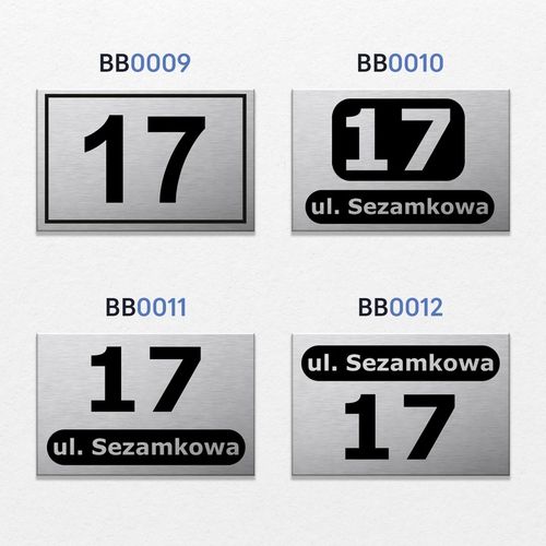 NUMER DOMU 32x21cm TABLICZKA ADRESOWA Z NUMEREM DOMU NUMER NA DOM SREBRNA na Arena.pl