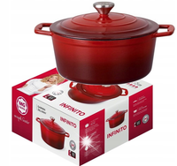 Garnek żeliwny tradycyjny z pokrywą MG Home Magda Gesler Infinito 4,8l 25cm