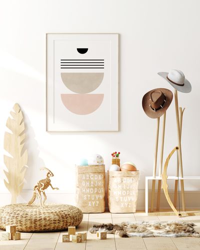 Plakat geometria boho róż 40x50 cm na Arena.pl