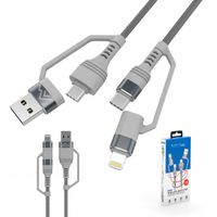 2X KABEL PRZEWÓD MOCNY SZYBKI 4w1 USB-A USB-C LIGHTNING SZYBKIE ŁADOWANIE 6