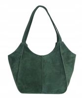 VERA PELLE Zamszowa TOREBKA duża SHOPPER BAG Praktyczne wnętrze Skóra Nat.