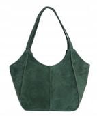 VERA PELLE Zamszowa TOREBKA duża SHOPPER BAG Praktyczne wnętrze Skóra Nat.