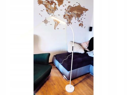 LAMPA LED STOJĄCA PODŁOGOWA BIAŁA LAMPKA BIURKOWA NOCNA USB PILOT na Arena.pl