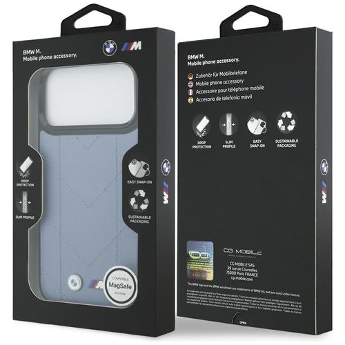 Etui BMW M Quilted Logo MagSafe do iPhone 17 Pro Max niebieski na Arena.pl