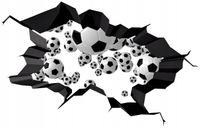 Naklejka samoprzylepna dziura 3D piłka nożna TANIO