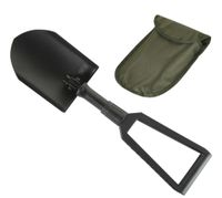 Saperka składana M-Tac czarna z zielonym pokrowcem, stal + tworzywo