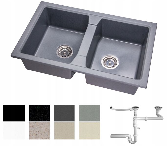 ZLEW ZLEWOZMYWAK GRANIT 8 kolorów 77x48 + SYFON zdjęcie 1
