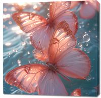 Obraz 90x90cm Świetliste Motyle