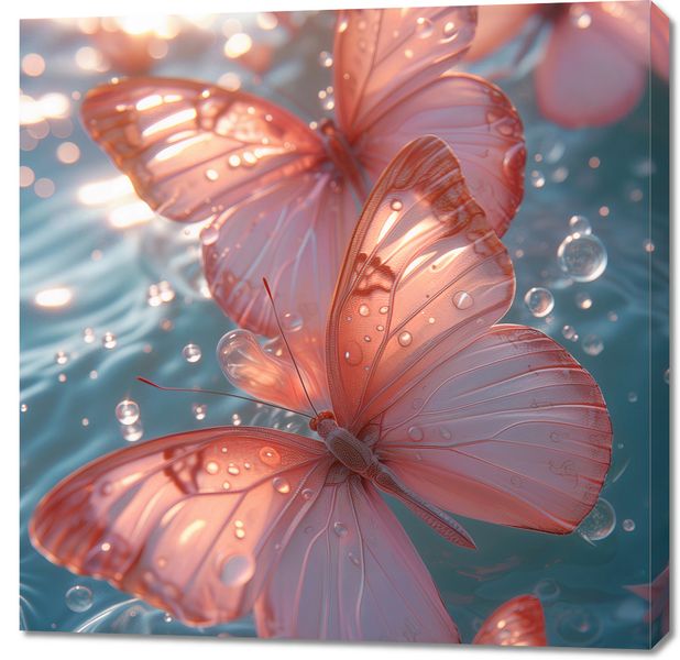 Obraz 90x90cm Świetliste Motyle zdjęcie 1