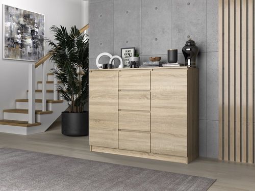 KOMODA 2 DRZWI 4 SZUFLADY SONOMA KOMPLET na Arena.pl